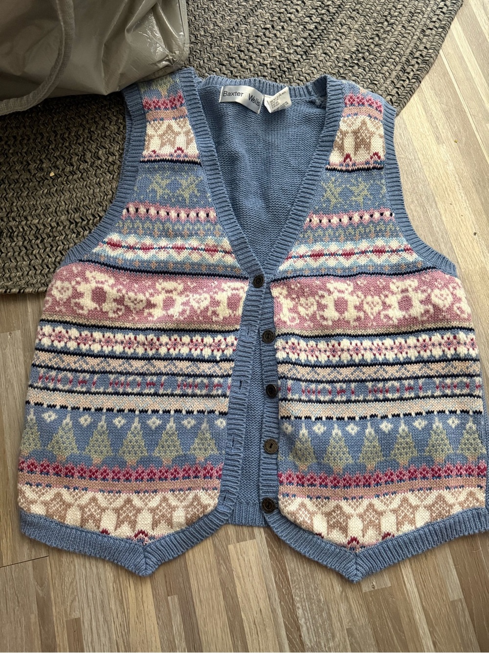 vintage 1990s Fair Isle sweater vest by Baxter & Wells,